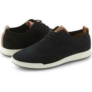 Izod Breeze Men Memory Foam Lace Up Oxfords Knitted Fabric-- Black